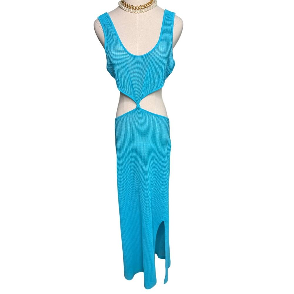 Solid & Striped The Bailey Dress Cerulean Blue mesh swim cover up size XL - Picture 5 of 11